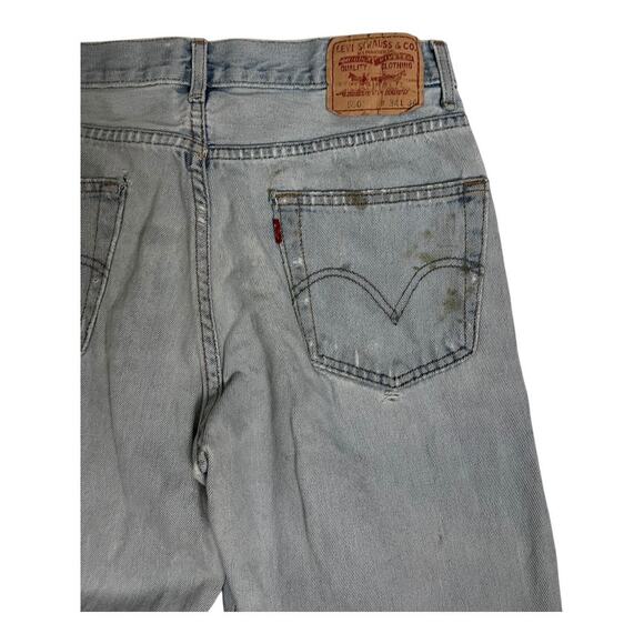 Levi's Mens Jeans 550 Relaxed Distressed destroyed Grunge Thrashed 34x34 - Picture 7 of 8